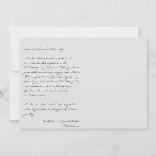 Gold Tassel Class of 2023 Foto Script Abschluss Einladung (Rückseite)