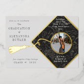 Gold Tassel Foto Script Class 2023 Abschluss Folieneinladung (Vorderseite)