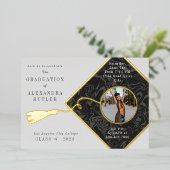 Gold Tassel Foto Script Class 2023 Abschluss Folieneinladung (Stehend vorne)