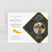 Gold Tassel Foto Script Class of 2023 Abschluss Postkarte (Vorne/Hinten)