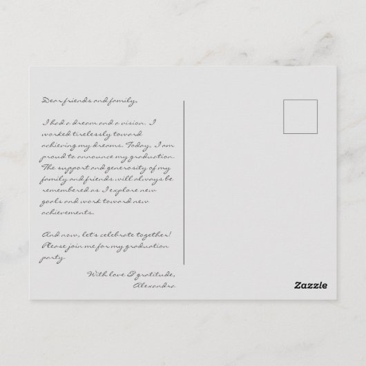 Gold Tassel Foto Script Class of 2023 Abschluss Postkarte (Rückseite)