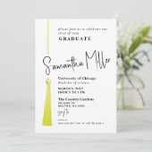 Gold Tassel Modernes Minimalistisches Foto Abschlu Einladung (Stehend Vorderseite)