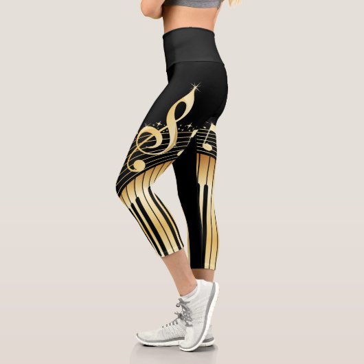 Gold-Tastatur Capri Leggings (Links)
