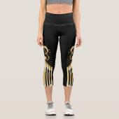 Gold-Tastatur Capri Leggings (Vorderseite)