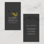 Gold tauchte Feder-Autorn-Verfasser-Schwarzes ein Visitenkarte (Vorne/Hinten)