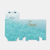 Gold Taurus & Aquamarin Blue Glitzer Geburtstag Geschenkschachtel (Ungefaltet)