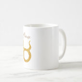 Gold Taurus Zodiac Astrologie Signature Individuel Kaffeetasse (VorderseiteRechts)