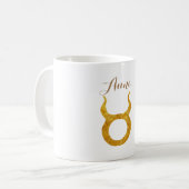 Gold Taurus Zodiac Astrologie Signature Individuel Kaffeetasse (Vorderseite Links)