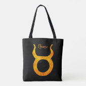 Gold Taurus Zodiac Astrologie Signieren Personalis Tasche (Rückseite)
