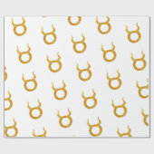 Gold Taurus Zodiac Astrologie Zeichen Geschenkpapier (Flach)