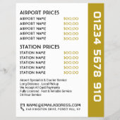 Gold Taxi Cab Logo with Price List Flyer (Hinten)