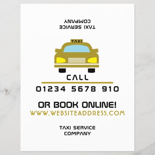 Gold Taxi Cab Logo with Price List Flyer (Vorne)