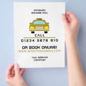 Gold Taxi Cab Logo with Price List Flyer (Hand)