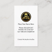 Gold Taxi Fahrer Medallion Chauffeur Visitenkarte (Rückseite)