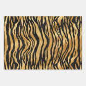 Gold Teal Black Tiger Stripe Pattern Abstract Geschenkpapier Set (Vorderseite 2)
