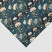 Gold & Teal Ethereal Jellyfish Seidenpapier (Ausschnitt)