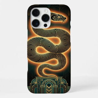 Gold Teal iPhone 16 Pro Max Case | Mystical Snake Hülle
