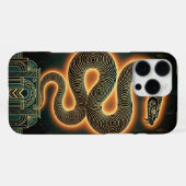 Gold Teal iPhone 16 Pro Max Case | Mystical Snake Hülle (Rückseite (Horizontal))
