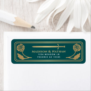 Gold Teal Mittelalterliches Fantasy-Schwert Hochze