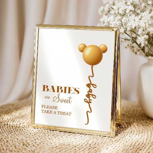 Gold Teddy Balloon Babies Are Sweet Poster