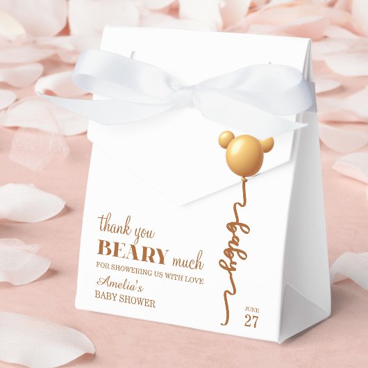 Gold Teddy Balloon Beary Thanks Neutral Geschenkschachtel