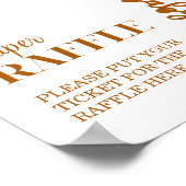 Gold Teddy Balloon Diaper Raffle Sign Poster (Ecke)