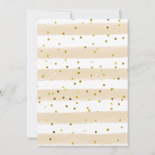 Gold Teddy Bären Ballon Gender Reveal Party Einladung (Rückseite)