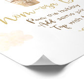 Gold Teddy Bear Baby Dusche Mimosa Bar Sign Poster (Ecke)