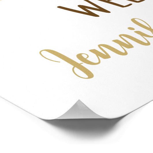 Gold Teddy Bear Balloons Baby Dusche Willkommen Poster (Ecke)