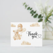 Gold Teddy Bear Dankeschön Karte (Stehend Vorderseite)