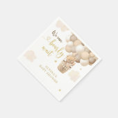 Gold Teddy Bear Hot Air Ballon Babydusche Serviette (Ecke)