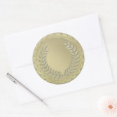 Gold Template anpassen Laurel Wreath Runder Aufkleber (Umschlag)