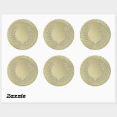 Gold Template anpassen Laurel Wreath Runder Aufkleber (Blatt)
