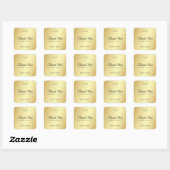 Gold Template Vielen Dank Hand Script Text glamour Quadratischer Aufkleber (Blatt)