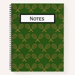 Gold Tennis Racket Notizblock