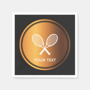 Gold Tennis Rackets Sport Thema Spieler Benutzerde Serviette