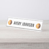 Gold Tennis Rackets Trainer Schreibtischnamensplakette (Vorderseite )