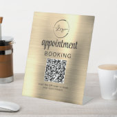 Gold Terminierung Buchung QR Code Geschäft Sockelschild (In SItu)
