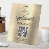 Gold Terminierung Buchung QR Code Geschäft Sockelschild (In Situ)