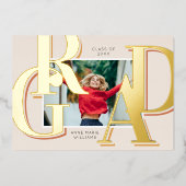 Gold Terracotta Grad Foto Abschluss Ankündigung (Vorderseite)