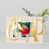 Gold Terracotta Grad Foto Abschluss Ankündigung (Stehend vorne)