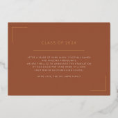 Gold Terracotta Grad Foto Abschluss Ankündigung (Rückseite)