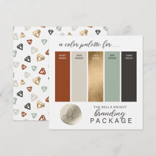 Gold Terrakotta & Mintgrün Farbpalette Karte