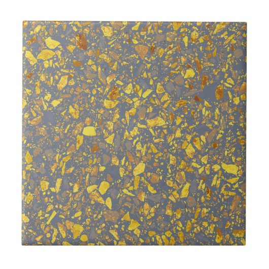 Gold Terrazzo Pattern Fliese (Vorderseite)
