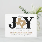 Gold Texas JOY Foto Feiertagskarte (Stehend Vorderseite)