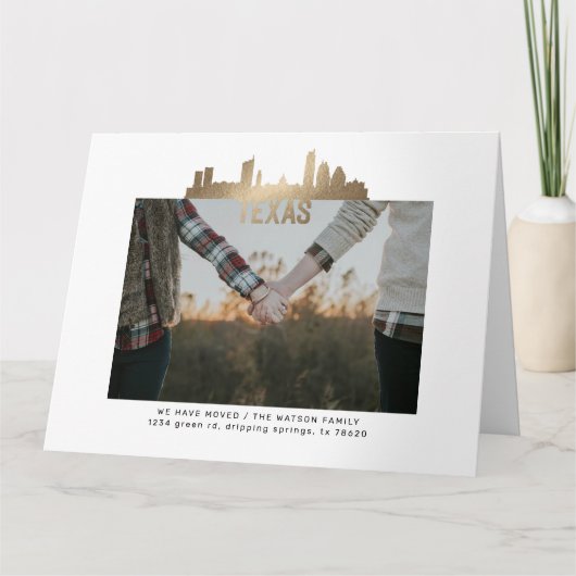Gold texas Staat Moving Announccard Karte (Vorderseite)