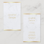 Gold-Text aus weißem Marmor Modernes Berufliches E Visitenkarte (Vorne/Hinten)