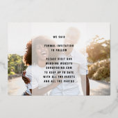 Gold Text bearbeitbar Zwei Multi-Foto SAVE THE DAT Folieneinladung (Rückseite)