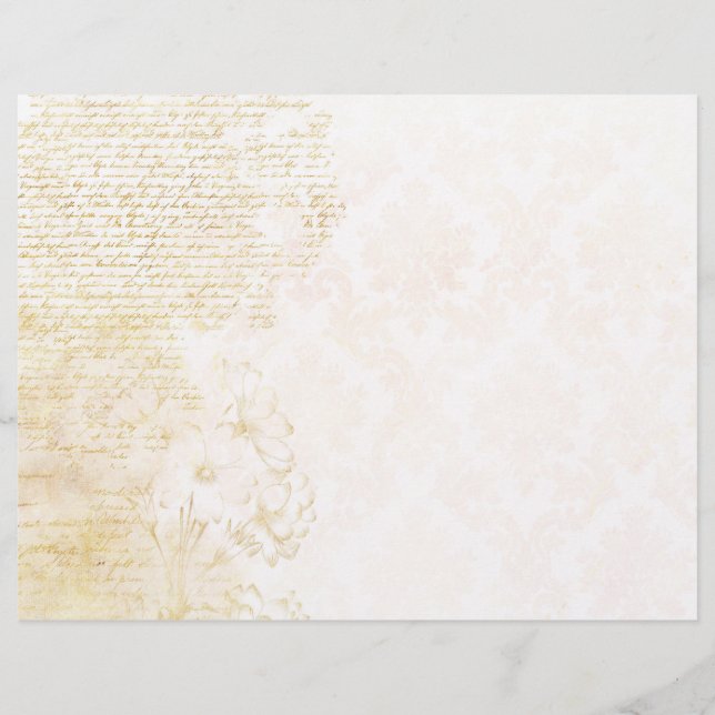 Gold Text & Damask Scrapbook Ephemera (Vorderseite)