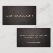 Gold Text Dunkle Leder Fine Handmade Zubehör Visitenkarte (Vorne/Hinten)